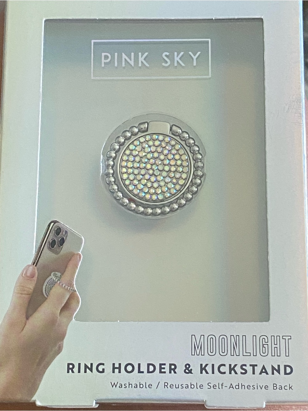 Moonlight Silver Ring Holder & Kickstand
